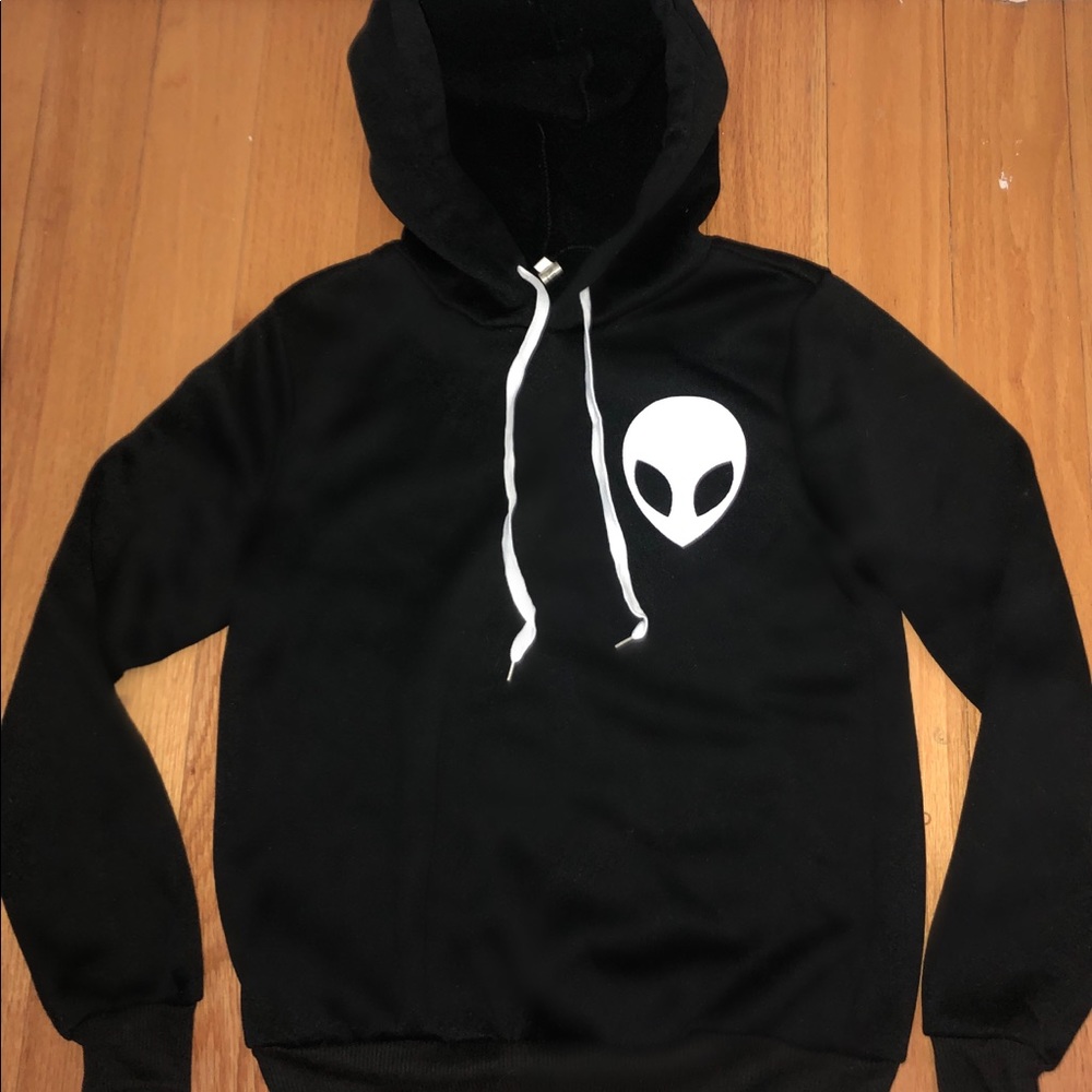 Comfy Black Alien Hoodie